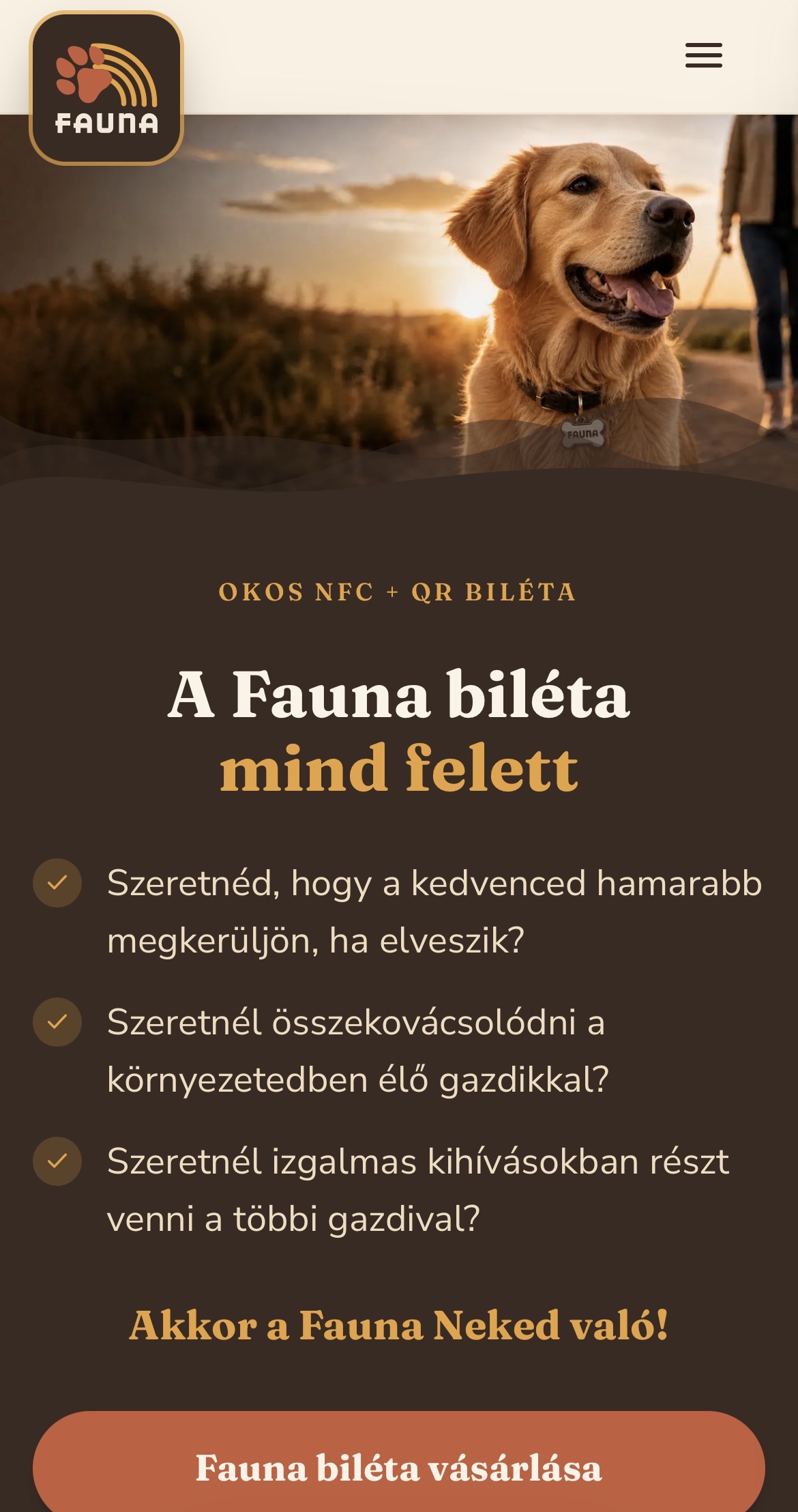 myfauna.hu — mobil nézet