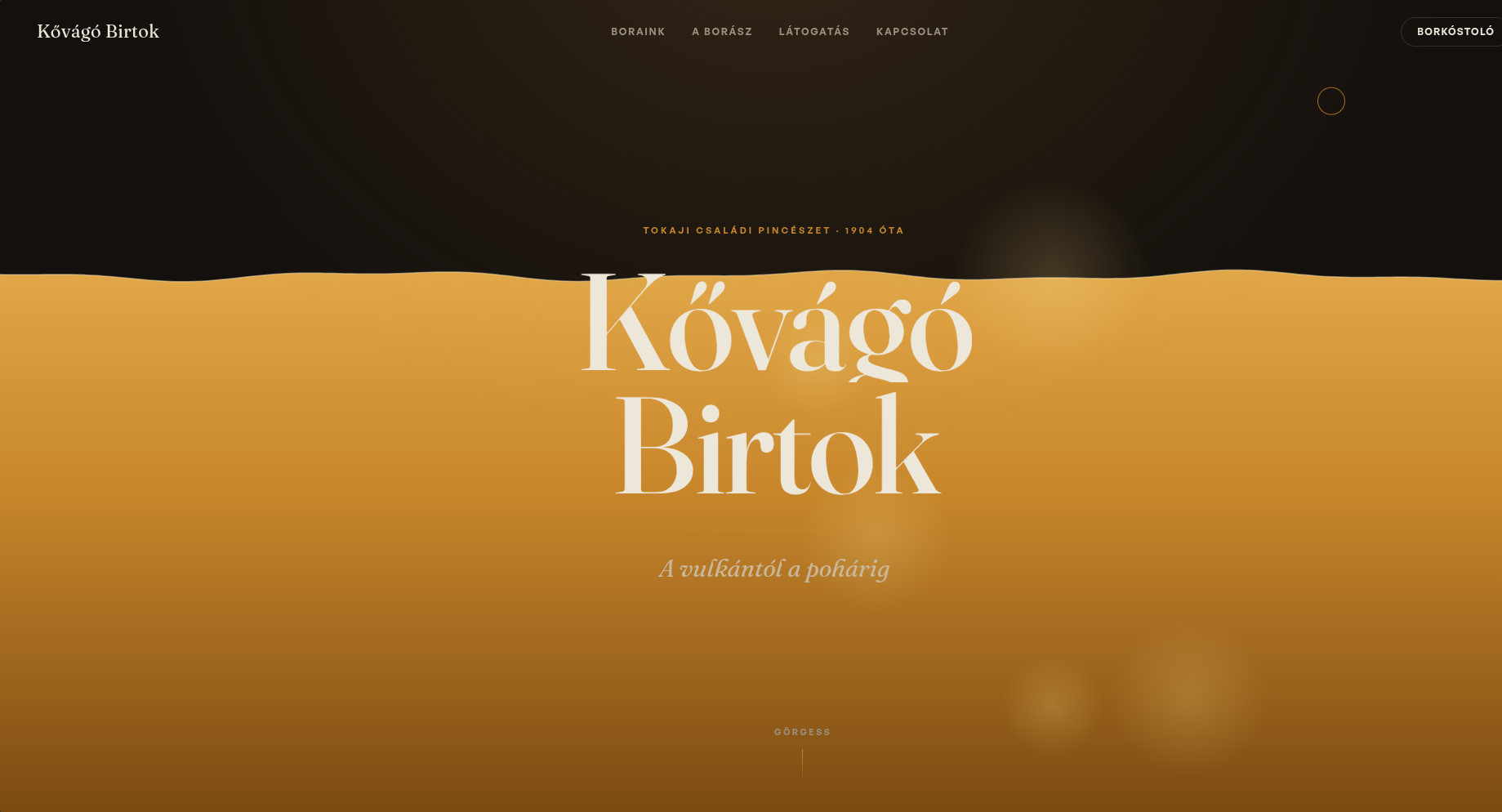 Kővágó Birtok — asztali nézet