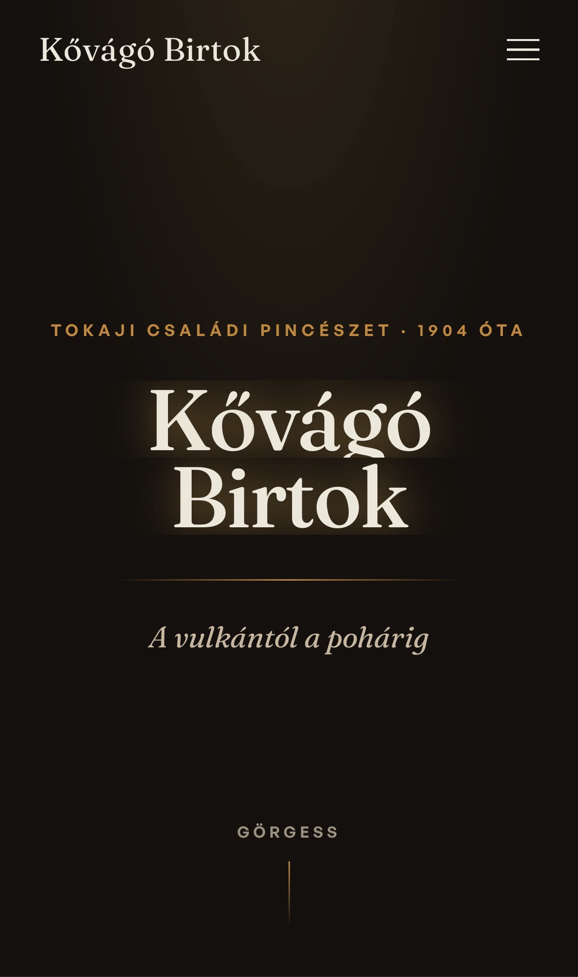 Kővágó Birtok — mobil nézet